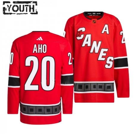 Carolina Hurricanes Hockeydrakt Sebastian Aho 20 2022-23 Rød Reverse Retro 2.0 Adidas Authentic - Barn